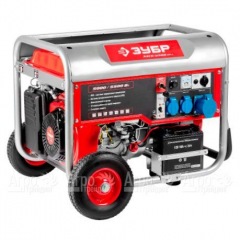 Бензогенератор Зубр ЗЭСБ-5500-ЭНА 5.5 кВт с автозапуском, колесами и рукояткой в Волжском