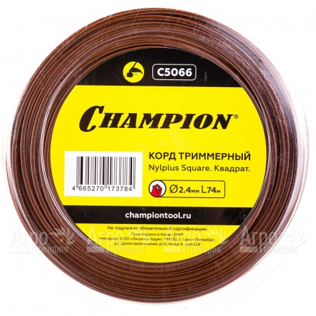 Корд триммерный Champion Nylplus Square 2.4мм, 74м (квадрат)+нож  в Волжском
