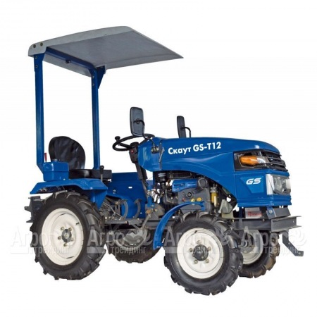 Многофункциональный минитрактор Garden Scout (Скаут) T-12DIF + фреза + двухкорпусный плуг + навес в Волжском