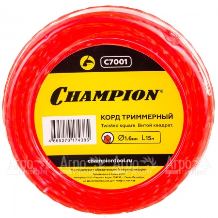 Корд триммерный Champion Twisted Square 1.6мм, 15м (витой квадрат) в Волжском