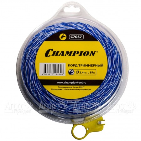 Корд триммерный Champion Sky-cutter 2.4мм, 87м (витой квадрат)+нож  в Волжском