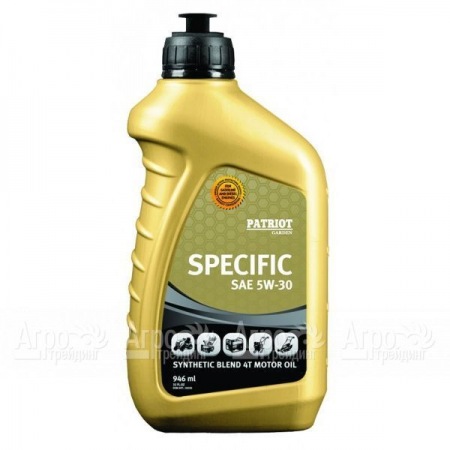 Масло Patriot Specific SAE 5W-30 946 мл для 4-х тактных двигателей в Волжском