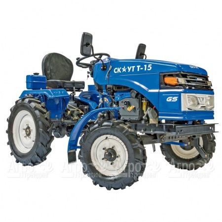 Многофункциональный минитрактор Garden Scout (Скаут) T-15DIF VT + двухкопрусный плуг + почвофреза в Волжском
