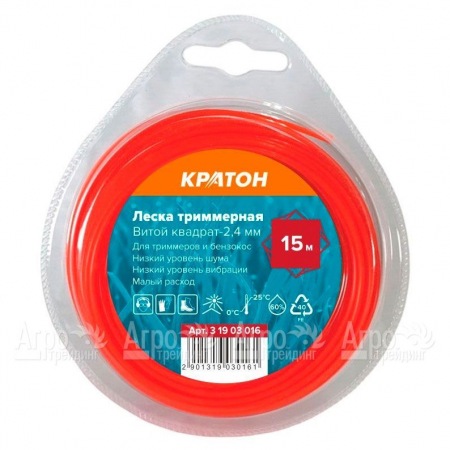 Леска триммерная Кратон Витой квадрат-2.4 мм в Волжском