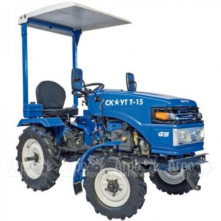 Многофункциональный минитрактор Garden Scout (Скаут) T-15DIF VT + почвофреза + двухкопрусный плуг + навес в Волжском