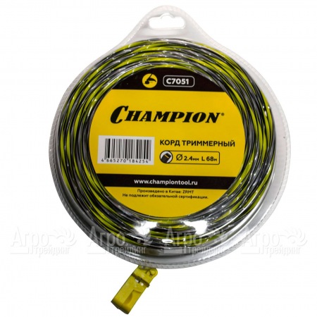 Корд триммерный Champion Tornado 2.4мм, 68м (витой квадрат)+нож  в Волжском