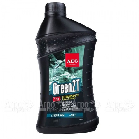 Масло синтетическое AEG Green HP 2T Motor Oil API TC 1 л для 2-х тактных двигателей  в Волжском