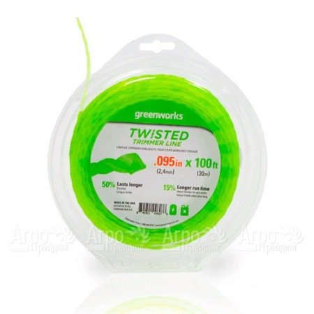 Леска витая 2.4 мм для триммеров GreenWorks GD60LT, GD60BCB, GD82LT, GD82BCB  в Волжском
